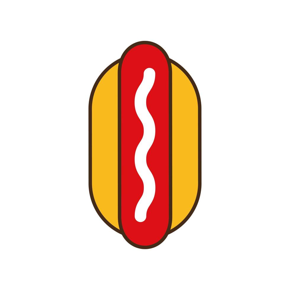 hot dog line and fill style icon vector design