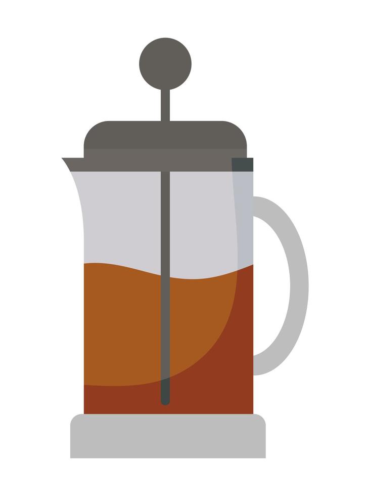 french press over white background vector