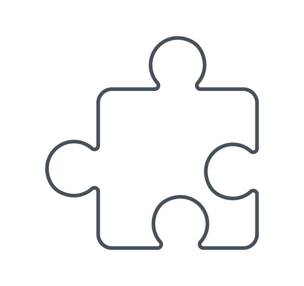 puzzle piece silhouette icon vector