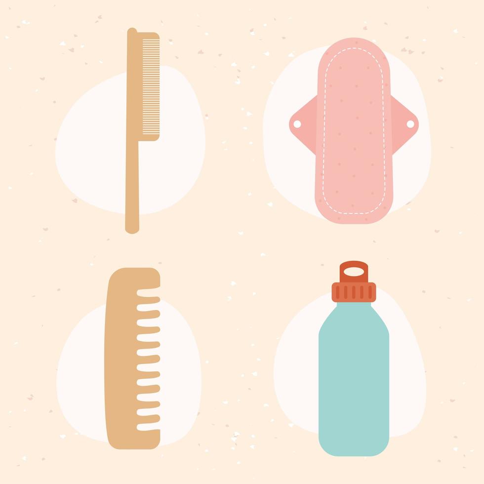 four ecology items vector