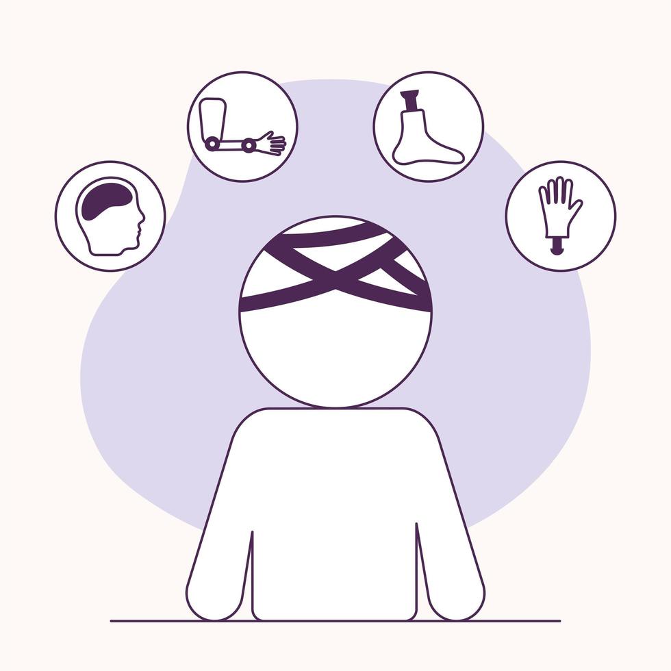 five disabled accessibility icons vector
