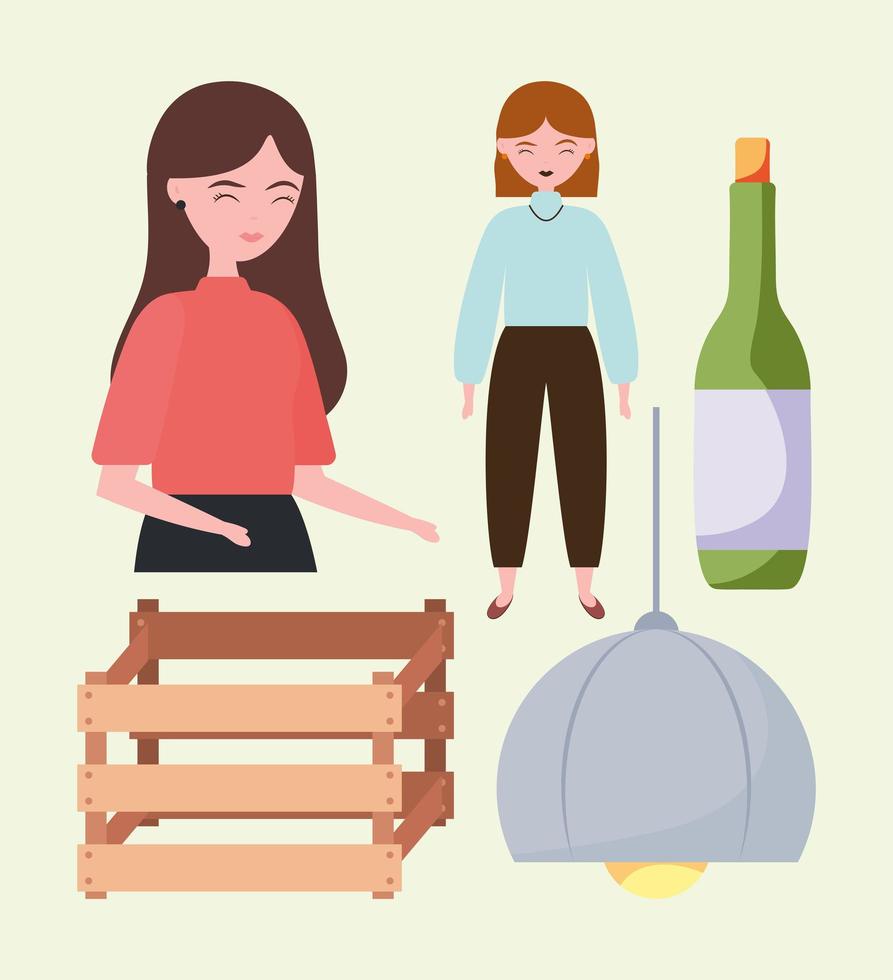 women and items vector