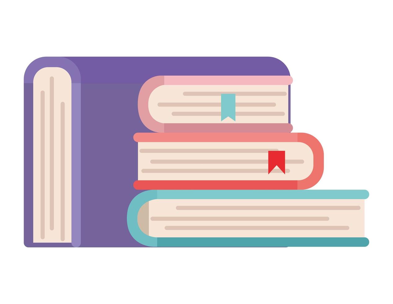 Isolated education books vector design