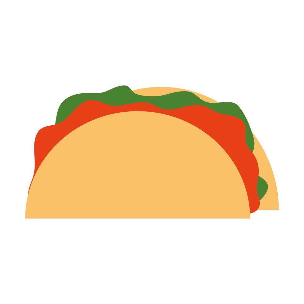 diseño de vector de icono de estilo plano de burrito mexicano