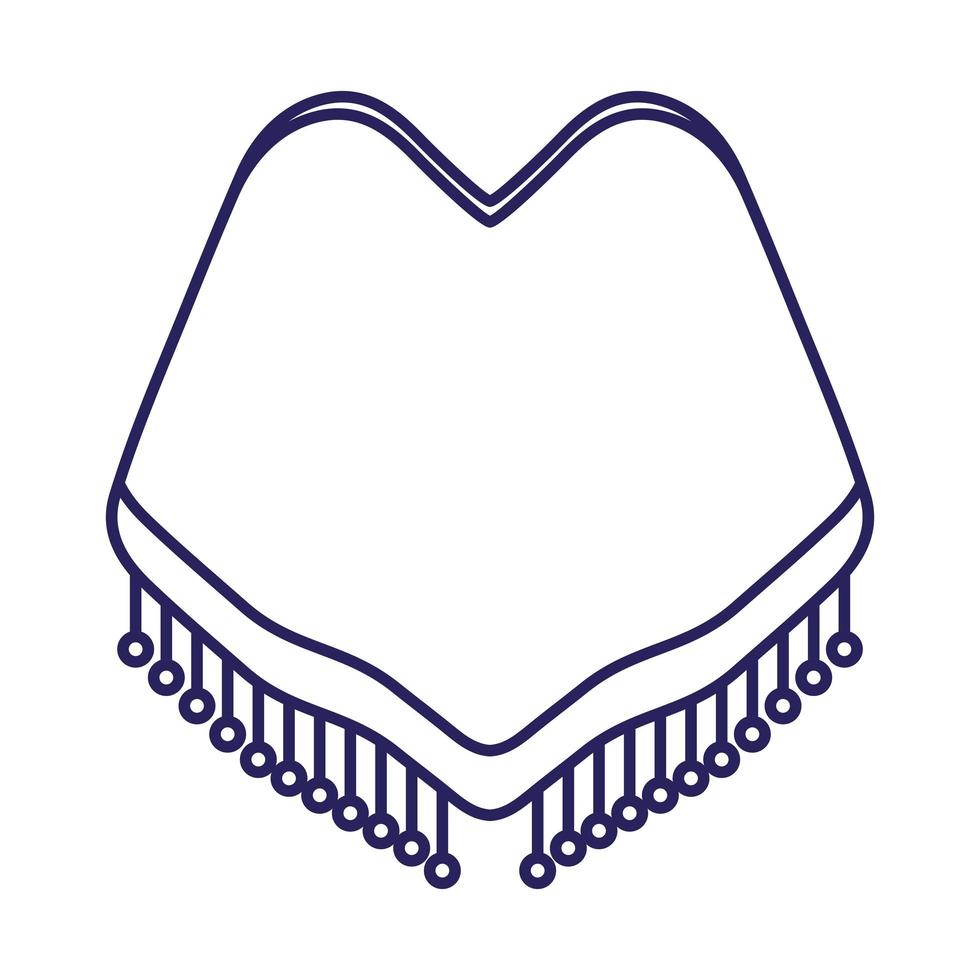 mexican poncho line style icon vector design
