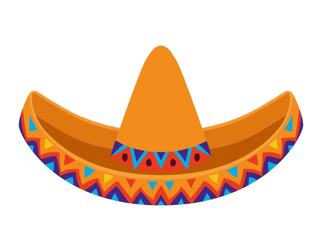 sombrero icon over white background vector
