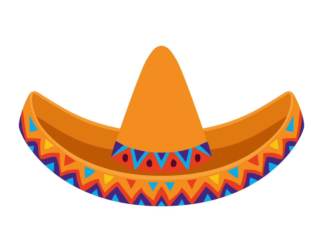 sombrero icon over white background vector