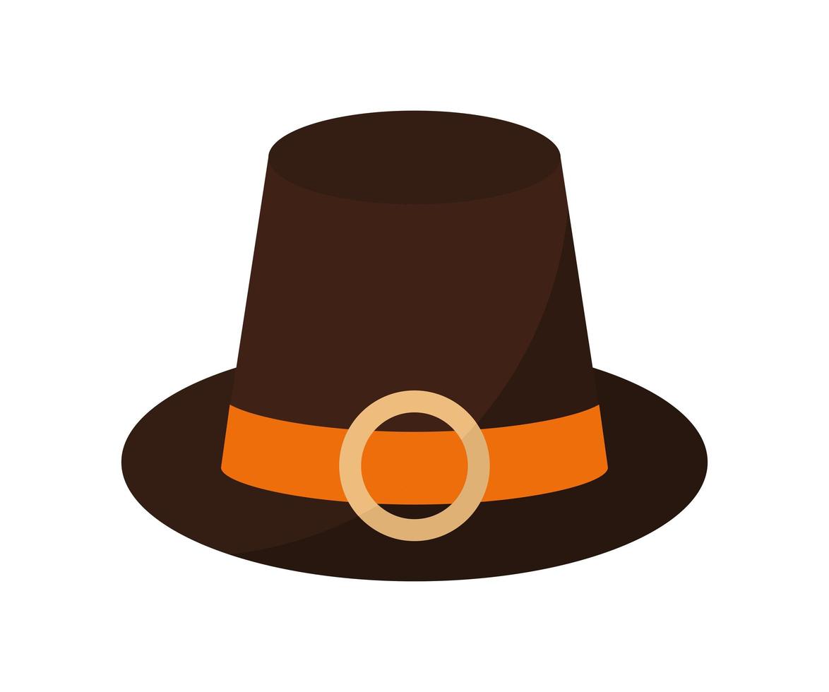pilgrim hat of a black color with buckle vector