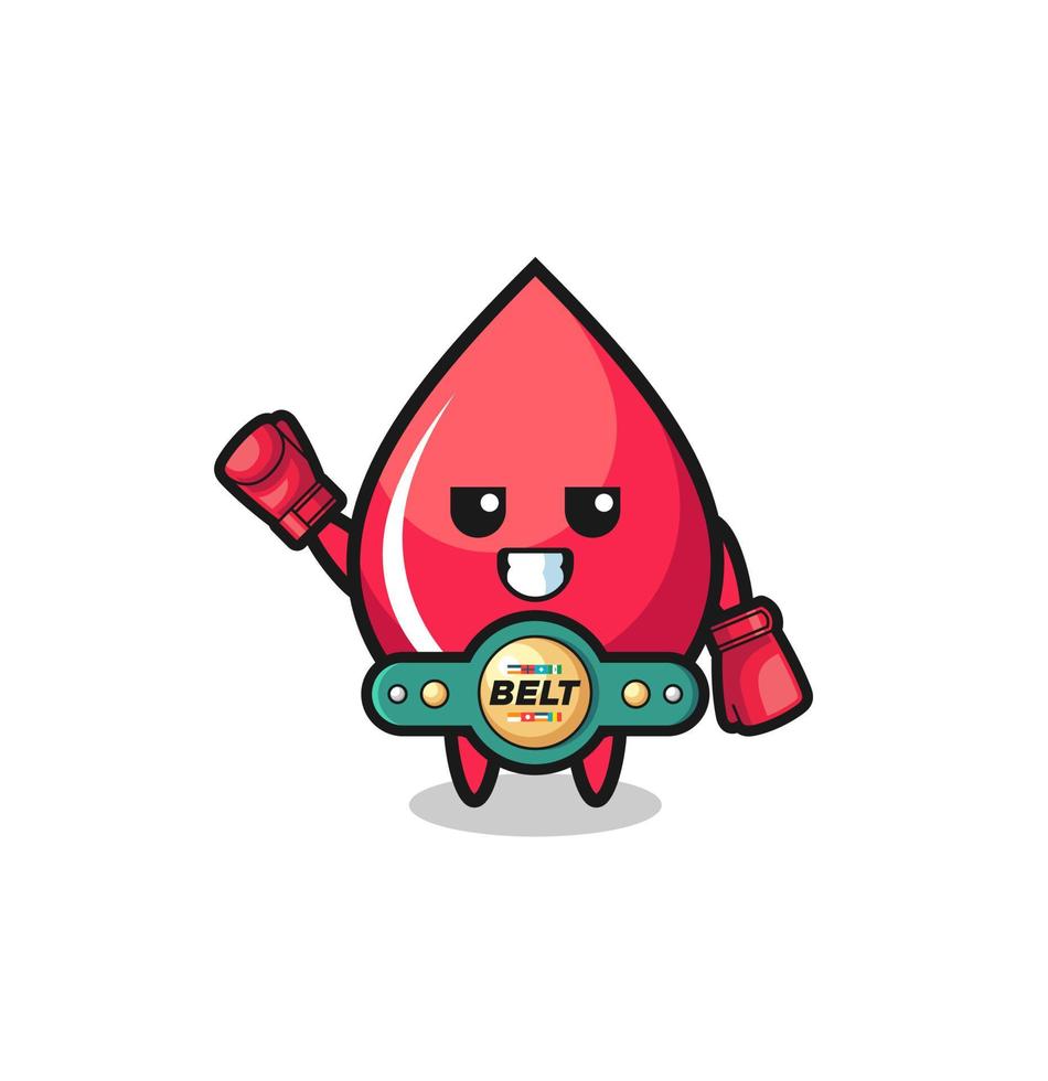 personaje de mascota boxer gota de sangre vector