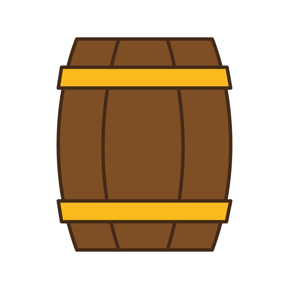 Línea de barril de cerveza y diseño de vector de icono de estilo de relleno