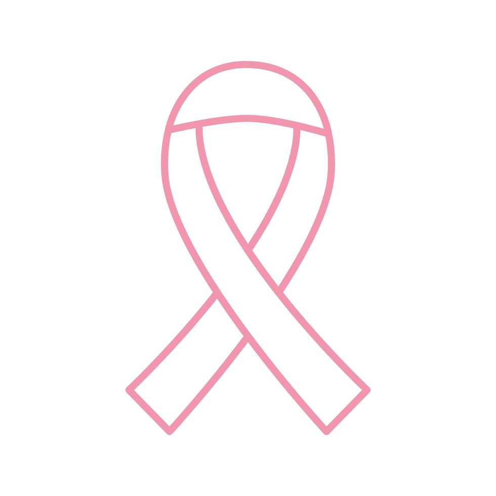 breast cancer ribbon line style icon vector design