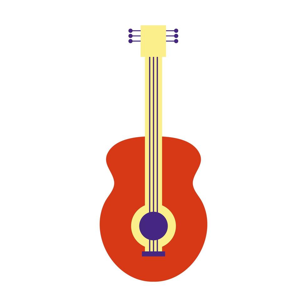 diseño de vector de icono de estilo plano de instrumento de guitarra