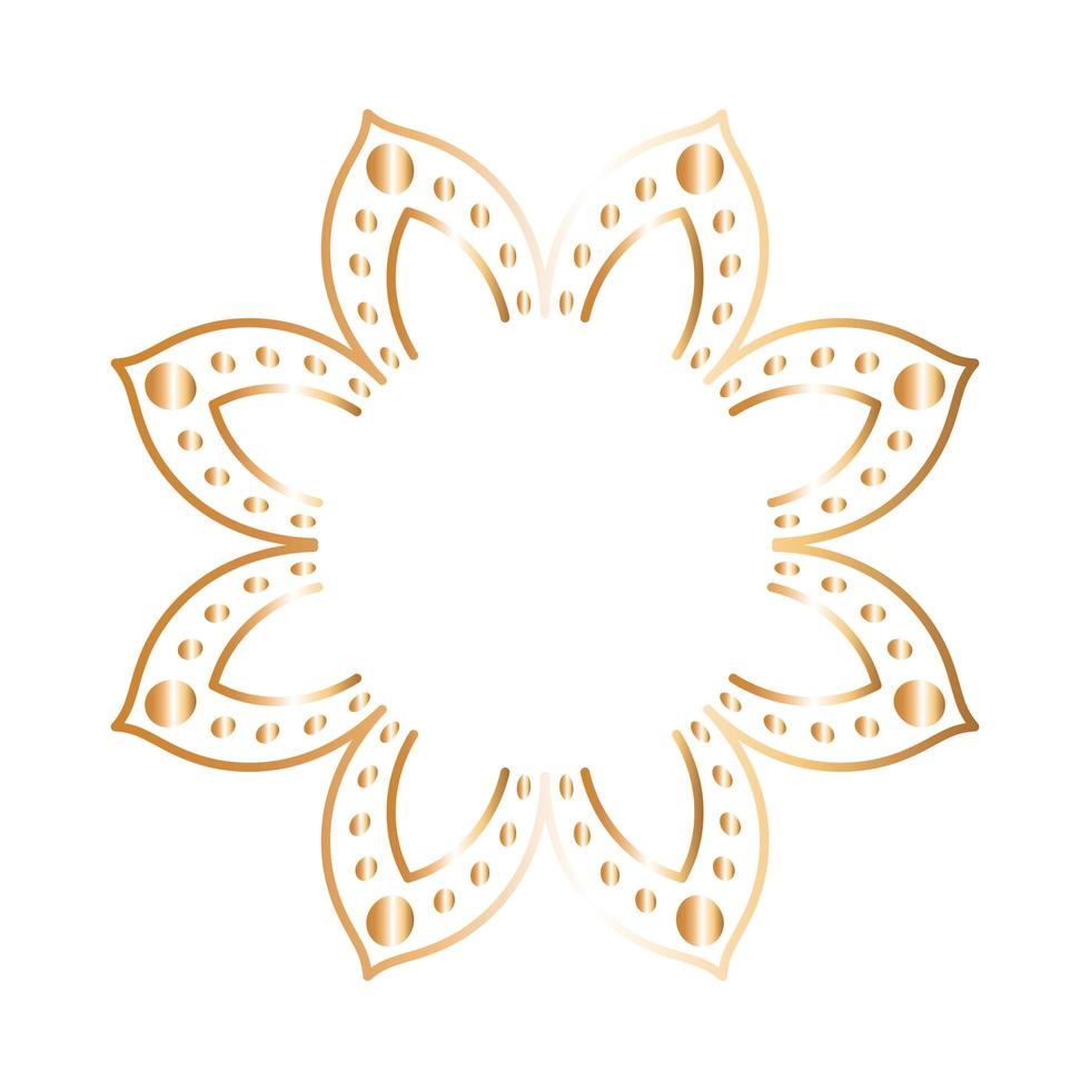 ornament in flower shaped gold vector design