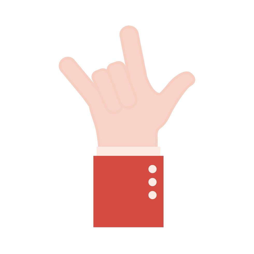 rock hand sign language flat style icon vector design