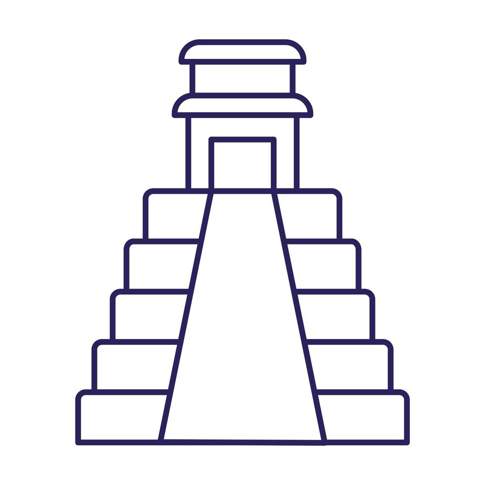 mexican pyramid line style icon vector design