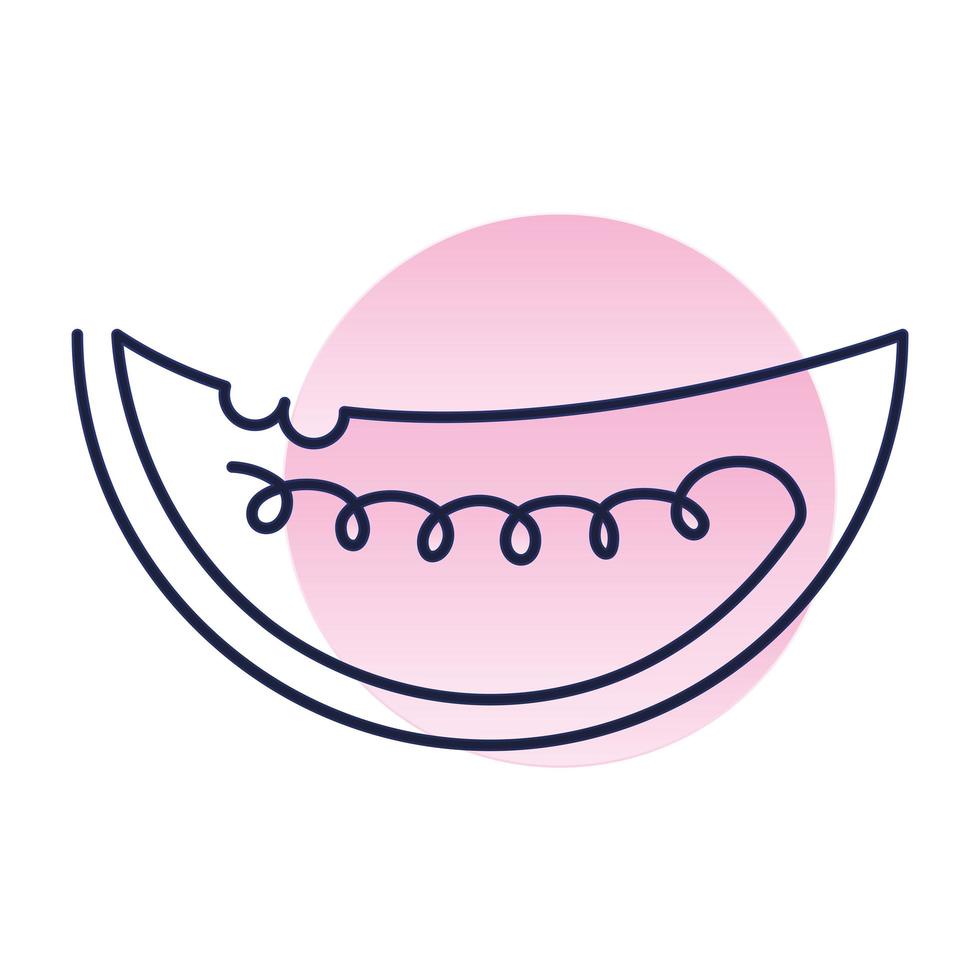fresh watermelon fruit, one line style vector
