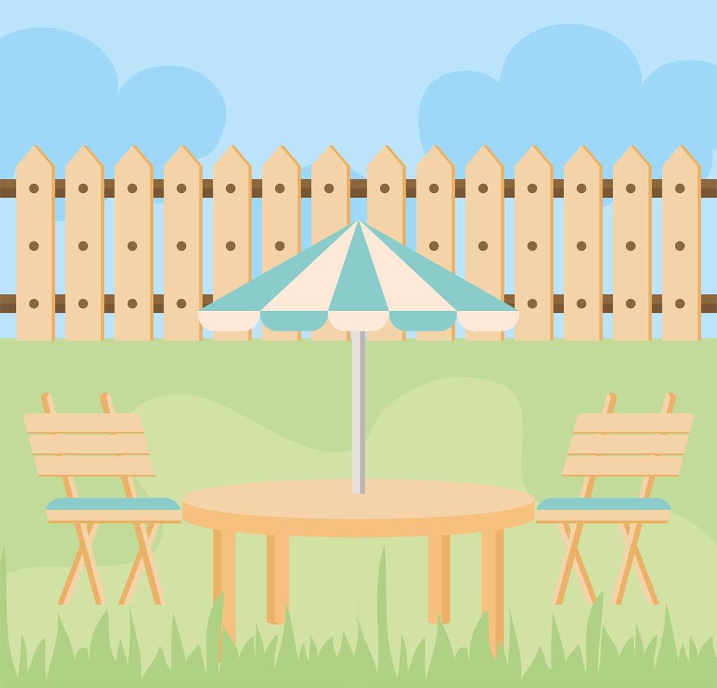 pretty backyard card vector