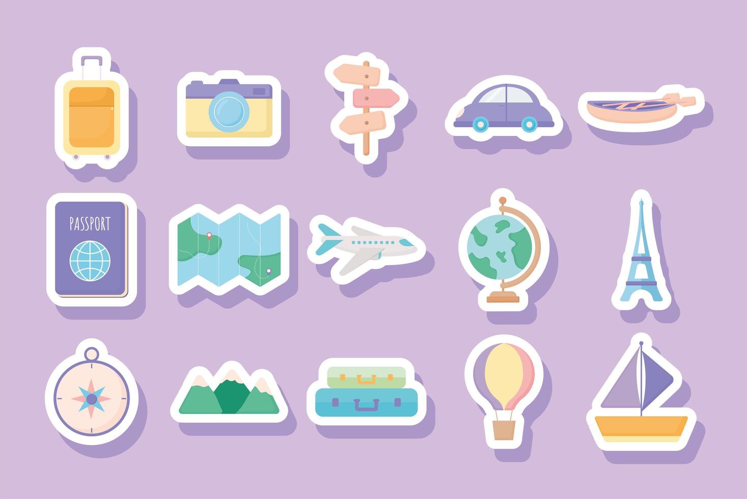fifteen travel sticker vector