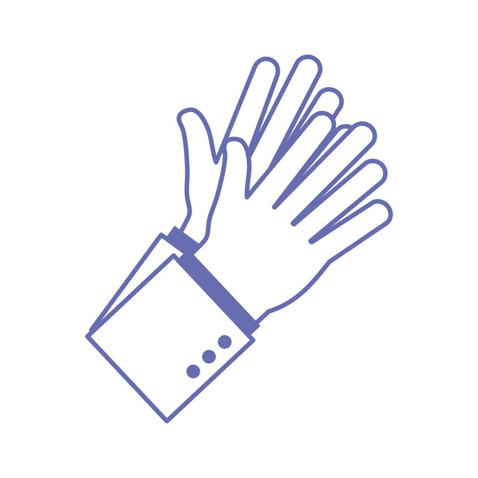 applause hand sign language line and fill style icon vector design