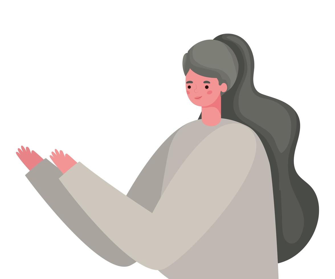 diseño de vector de dibujos animados de mujer de cabello castaño