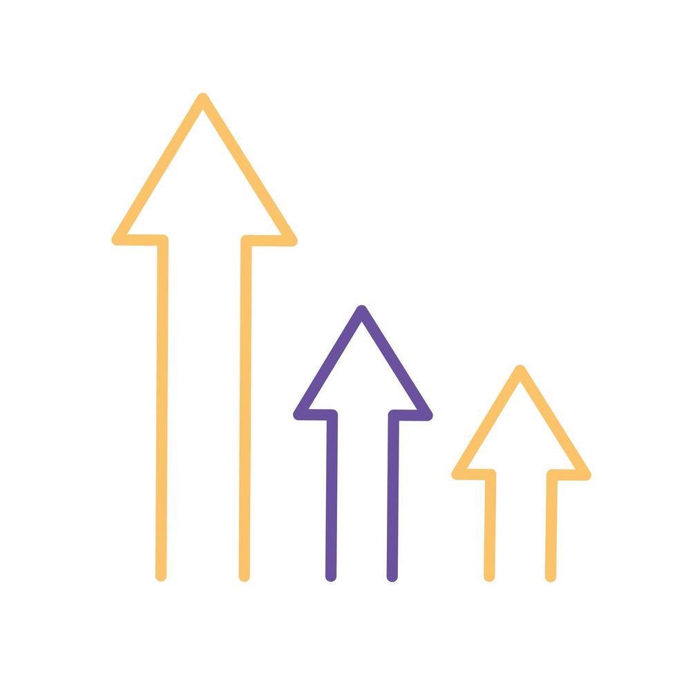 increase arrows line style icon vector design