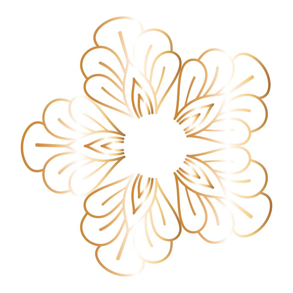 ornament in flower shaped gold vector design
