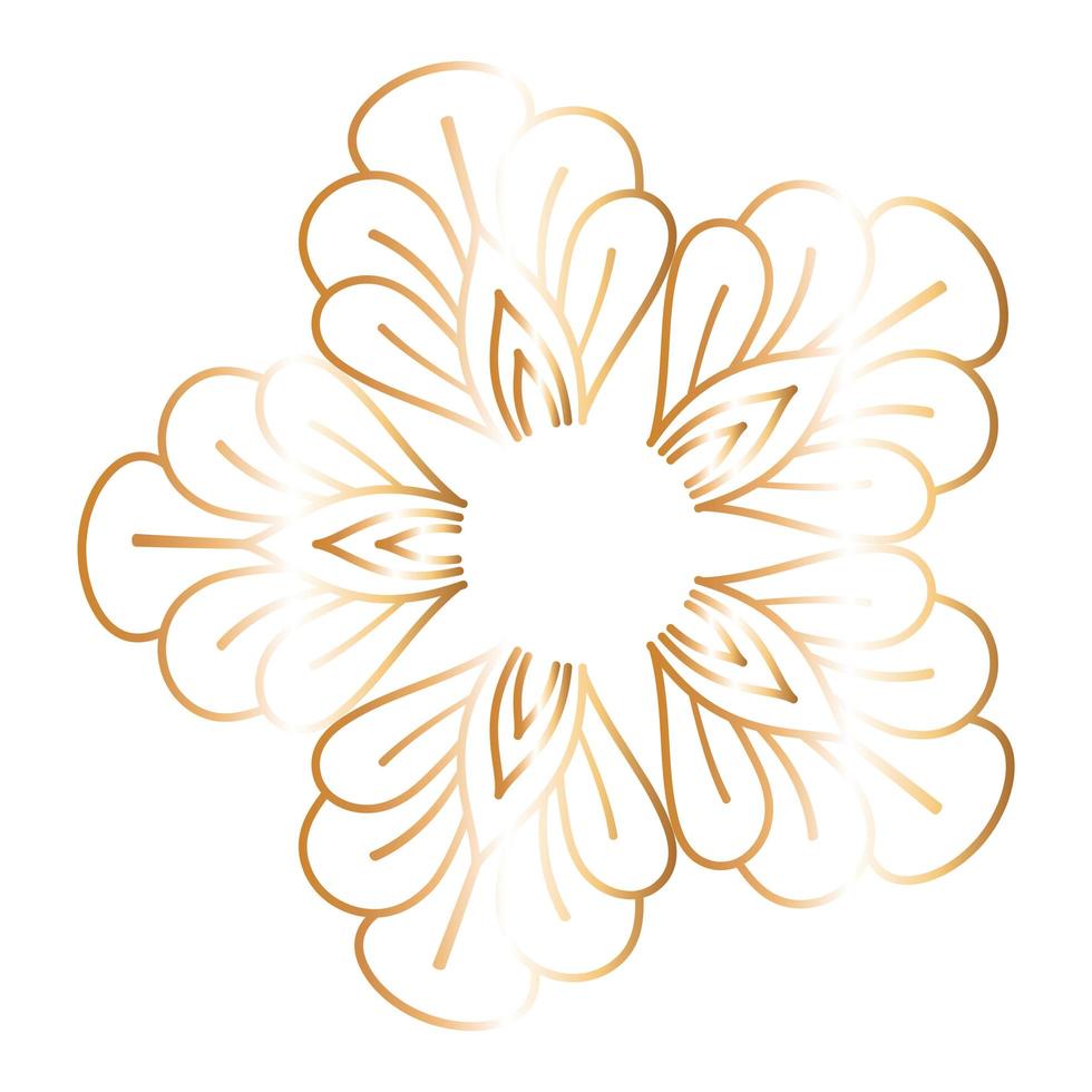 Adorno en diseño de vector de oro en forma de flor