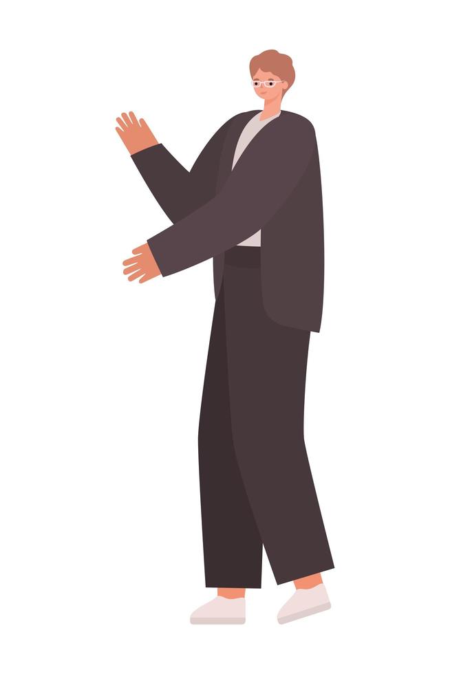 man dressed in brown suit vector