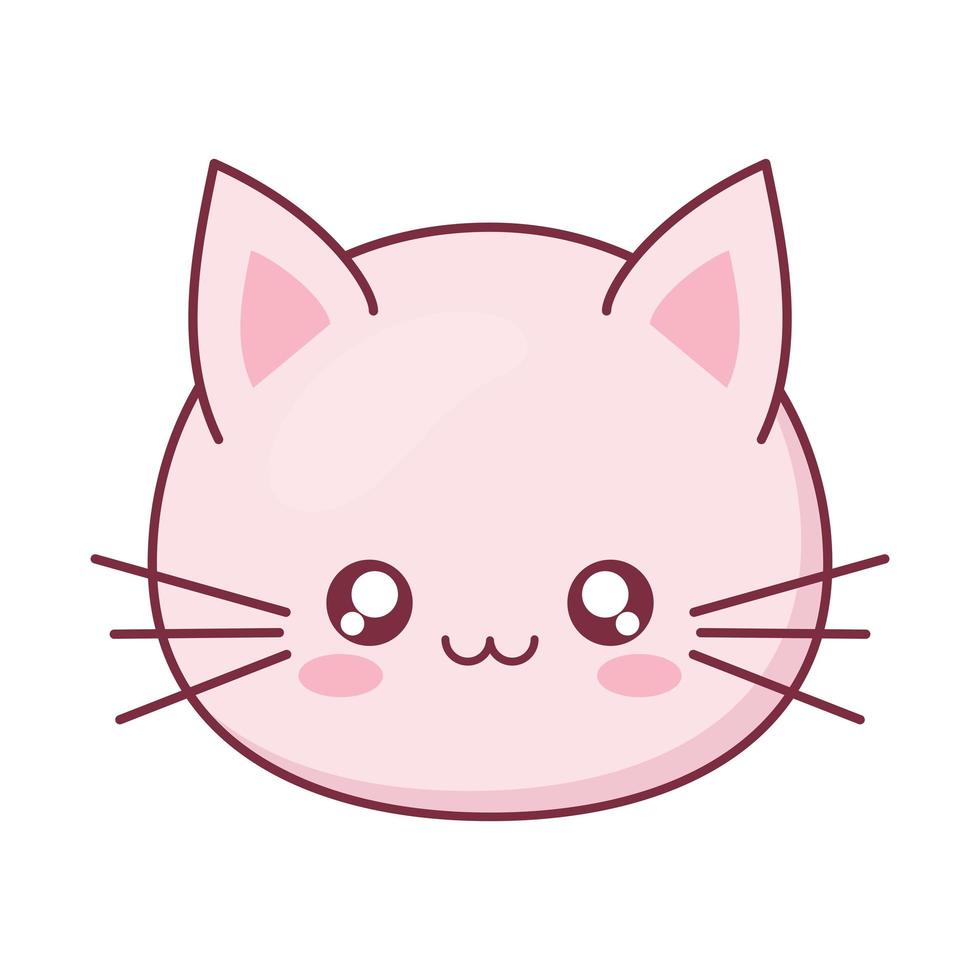 Diseño de vector de dibujos animados de animales de gato kawaii