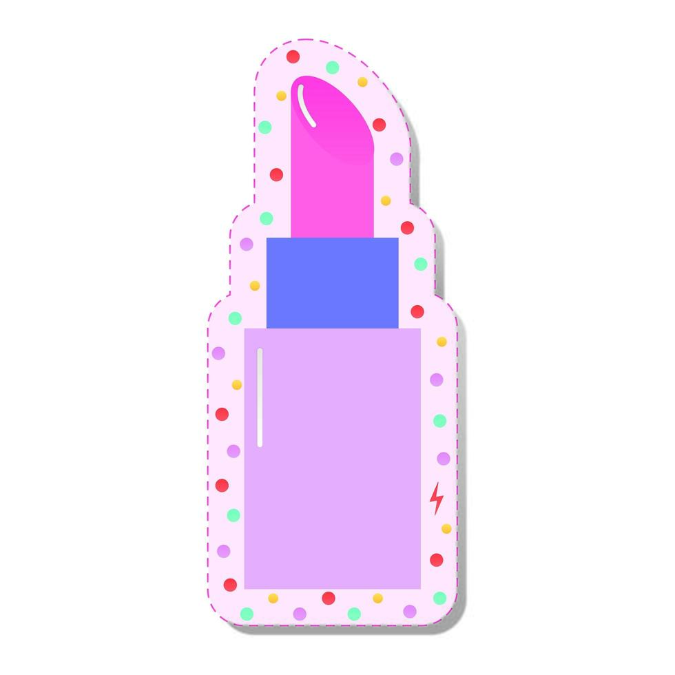 pink lipstick with colored circles stickers vector