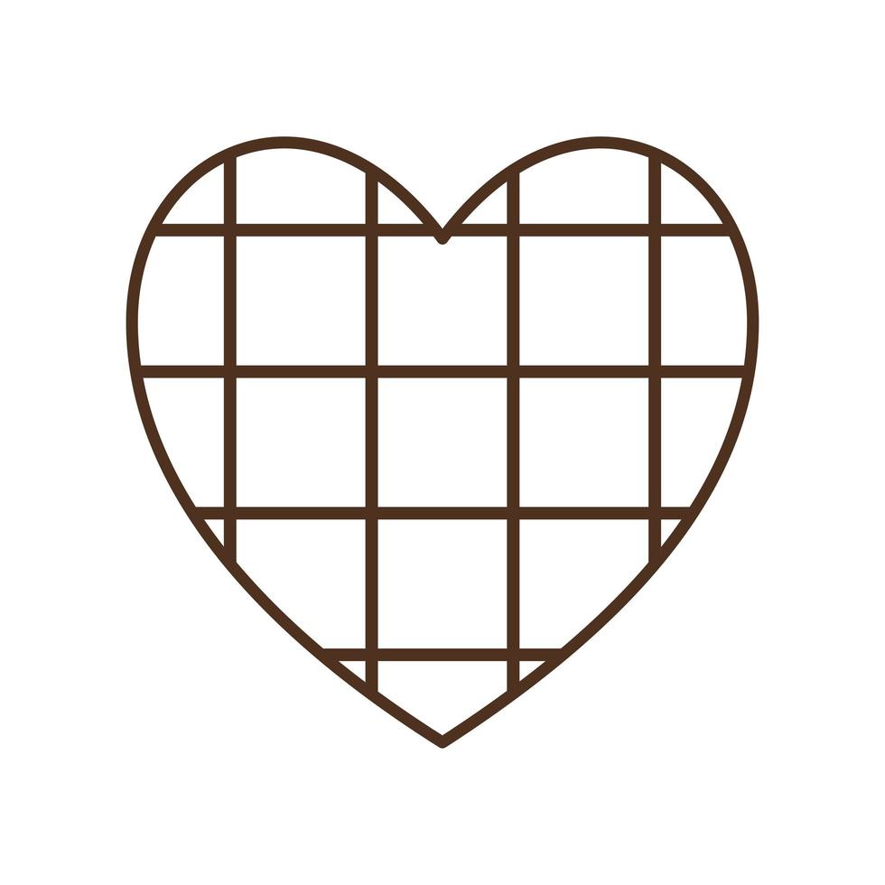 checkered heart line style icon vector design