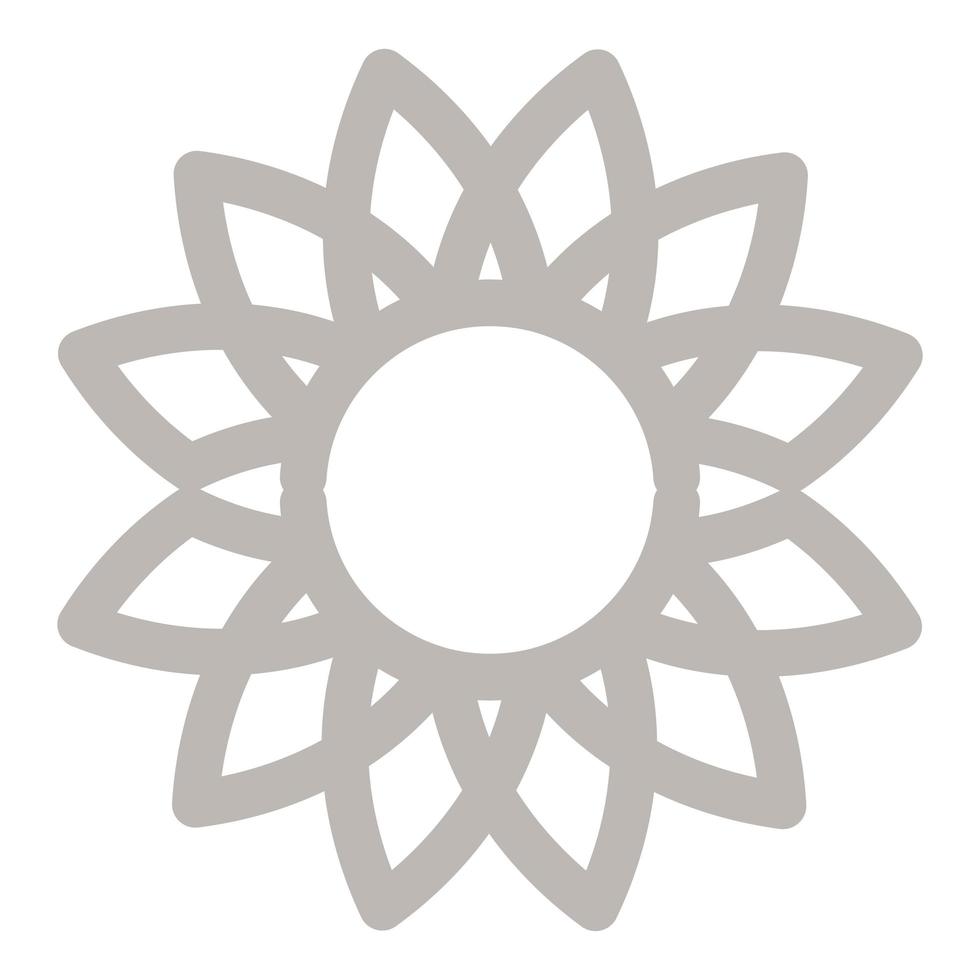 silver sunflower shaped decorative ornament vector design