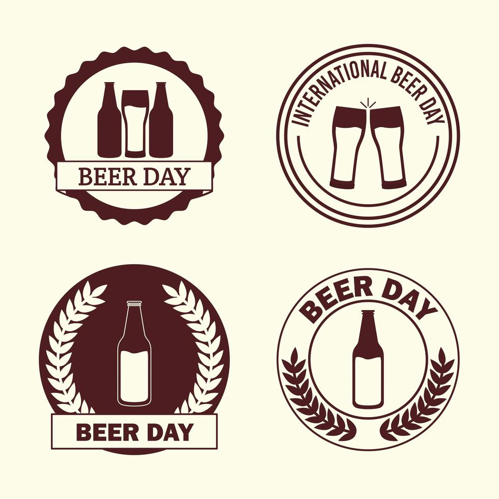 beer day stamps vector
