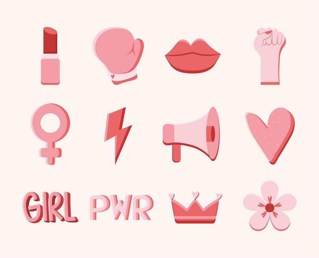 twelve girls items vector