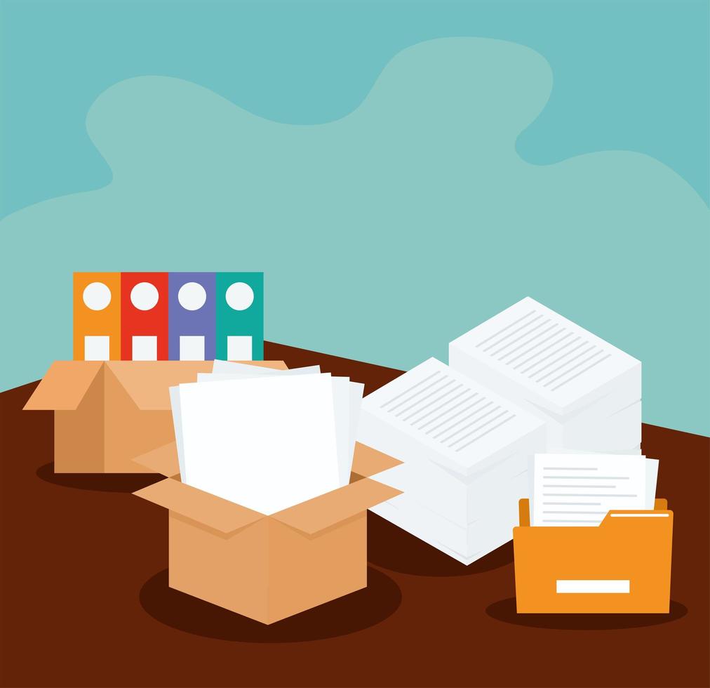 paperwork piles design vector