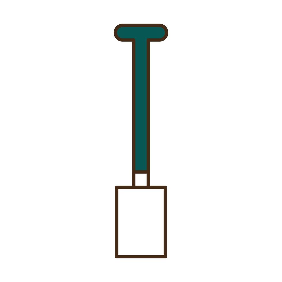garden shovel line and fill style icon vector design