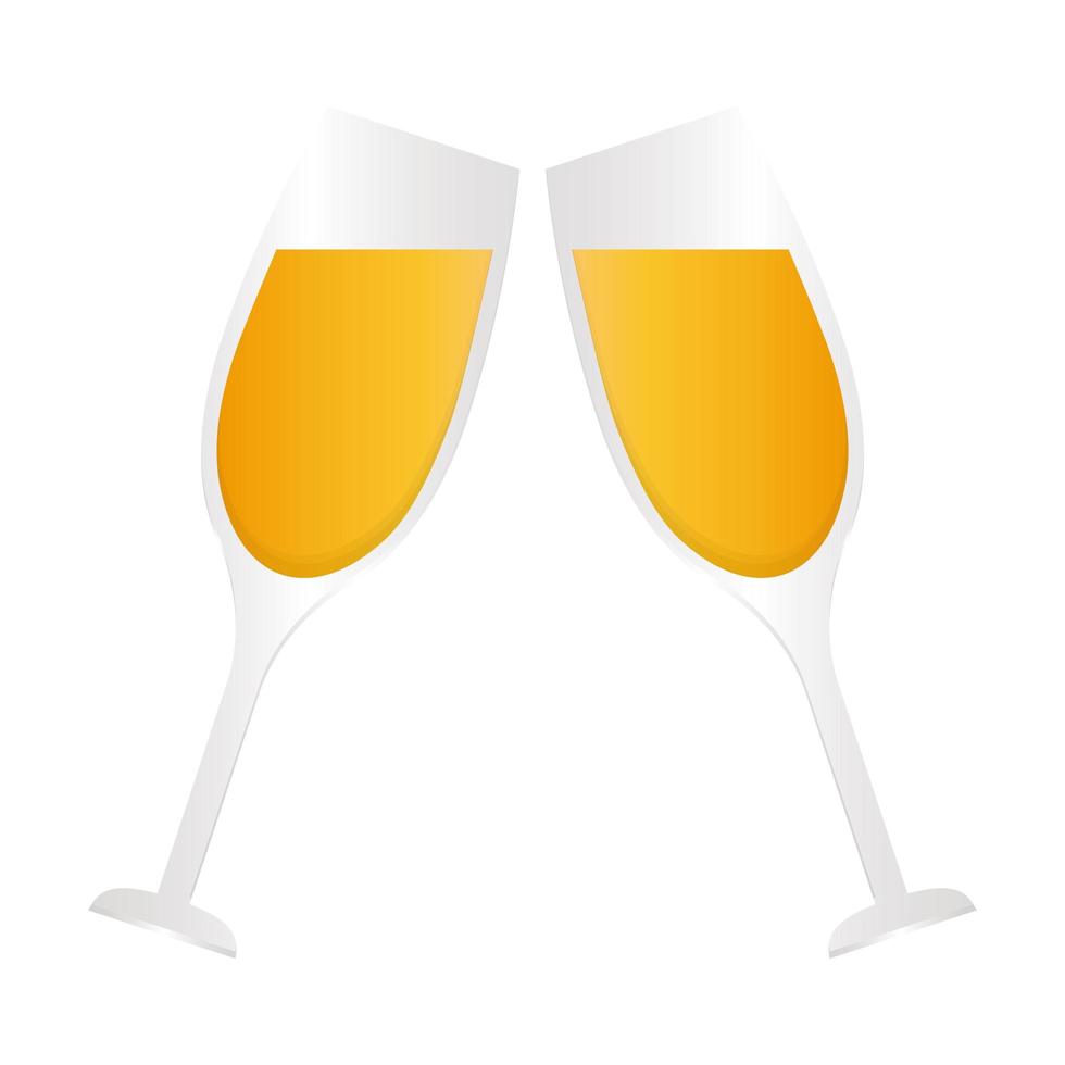 Isolated champagne cups vector design