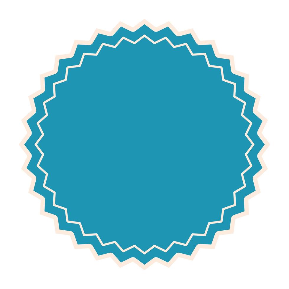 sello de sello de color azul claro y una línea blanca vector
