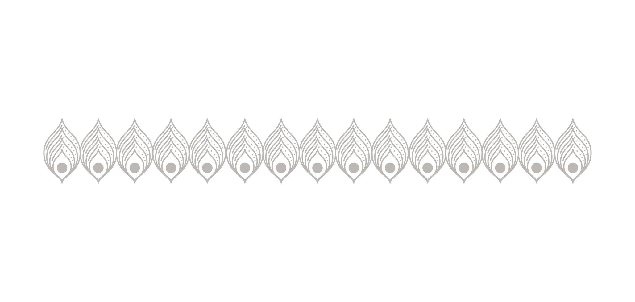 silver feathers decorative ornament line vector design