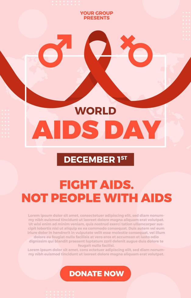 World AIDS Day Poster Template vector