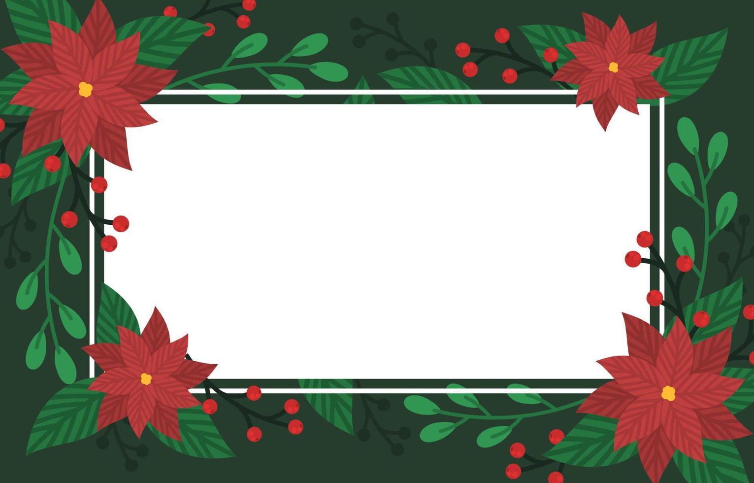 Christmas Floral Wreath Poinsettia Background vector