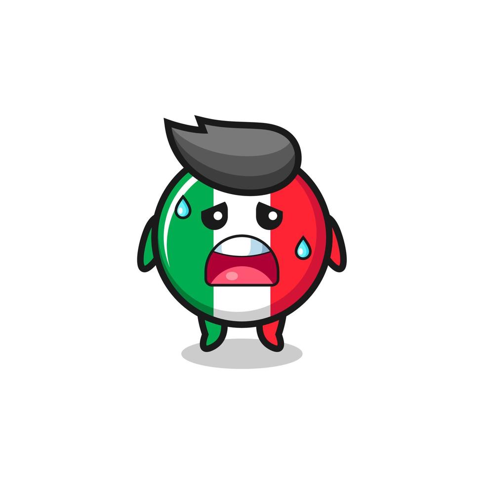 la fatiga de dibujos animados de la bandera de italia vector