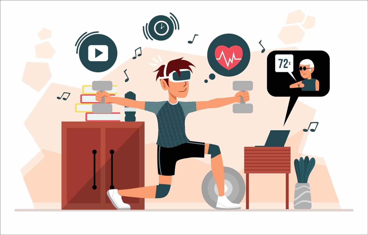 Healthy Lifestyle New Year Resolution vector