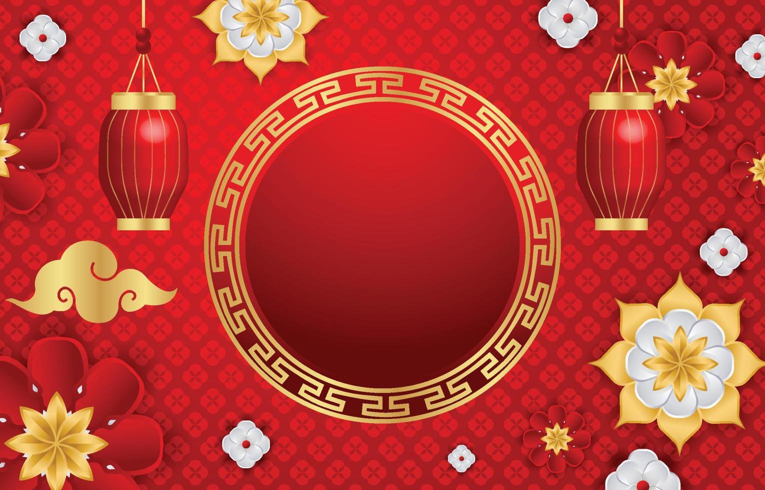 Lantern Chinese New Year Background vector