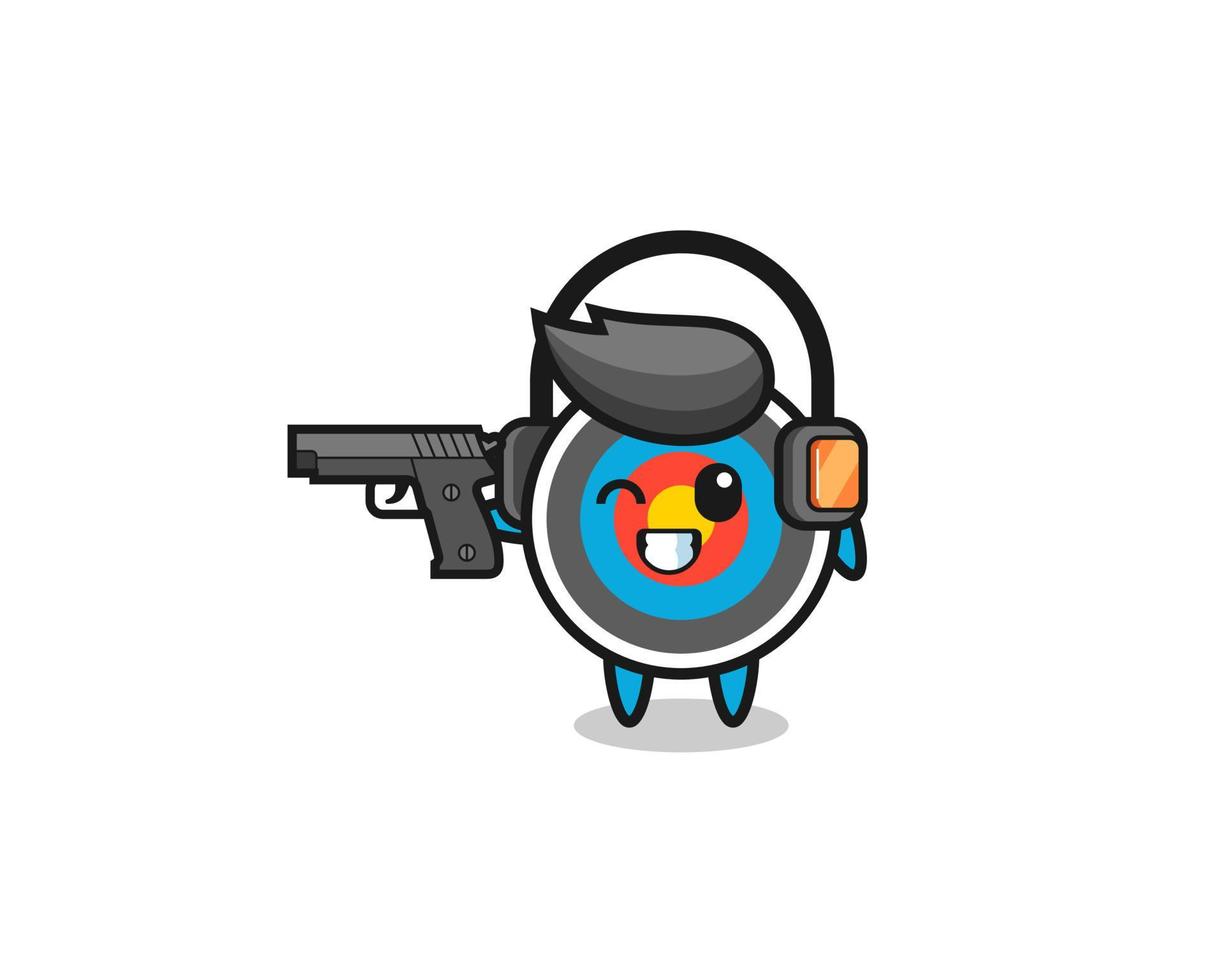 illustration of target archery cartoon doing shooting range vector