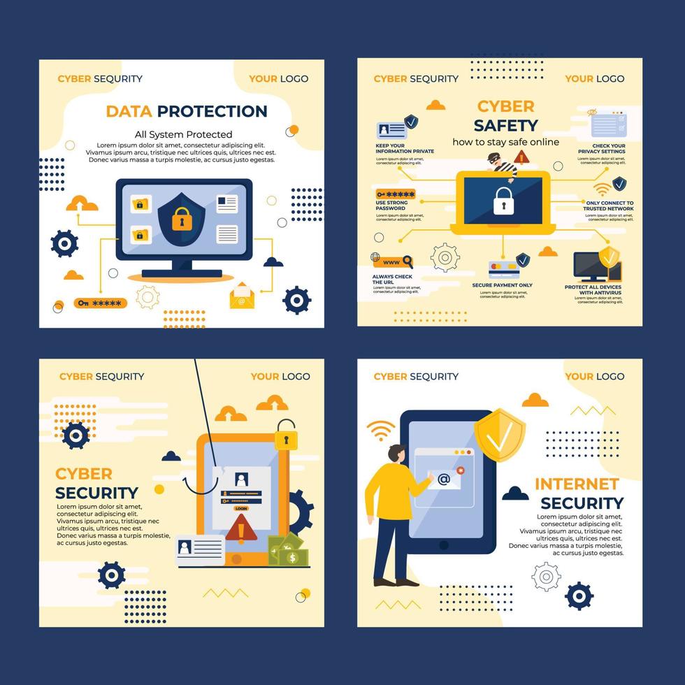 Security or Information Privacy Social Media Post vector