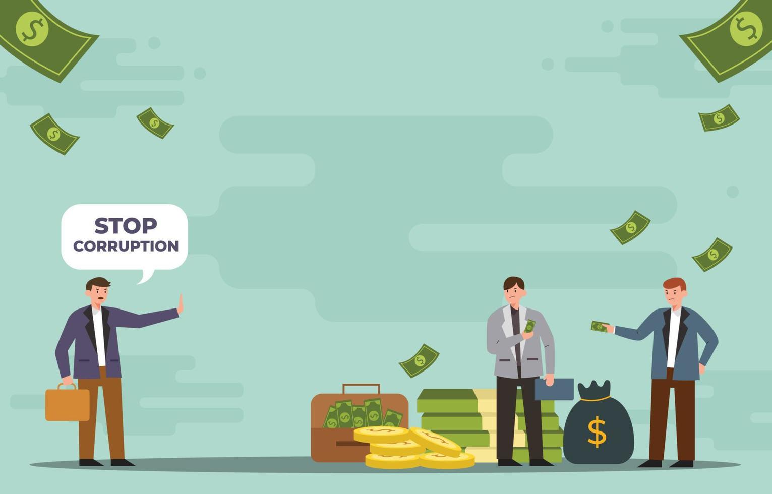 Anti Corruption Man in Politic and Business vector