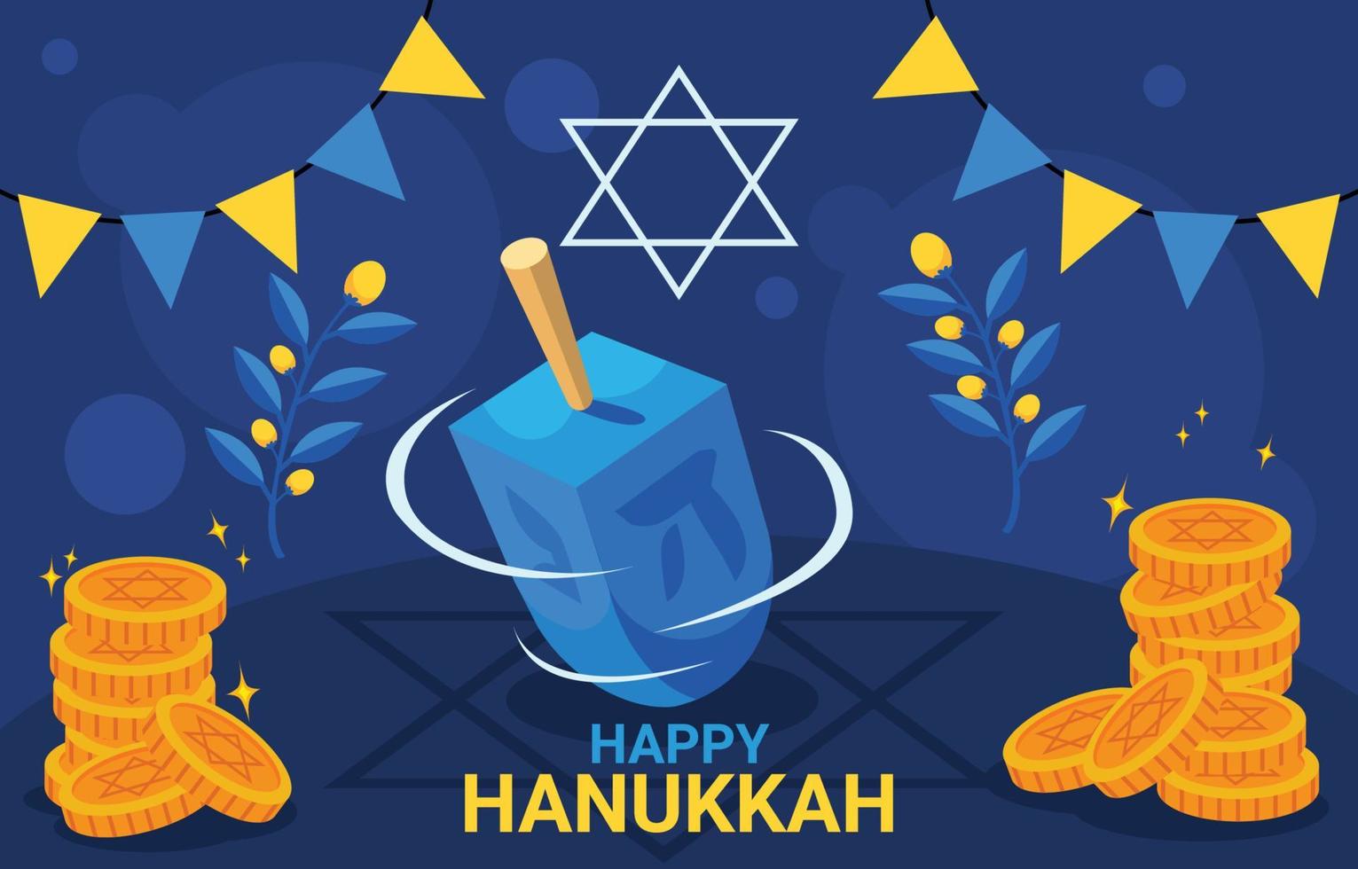 dreidel para la celebración del festival de hanukkah vector