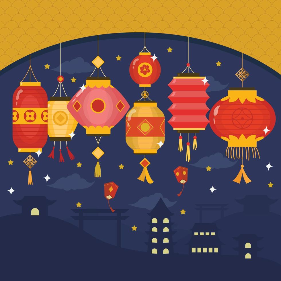 Chinese Lantern Set vector