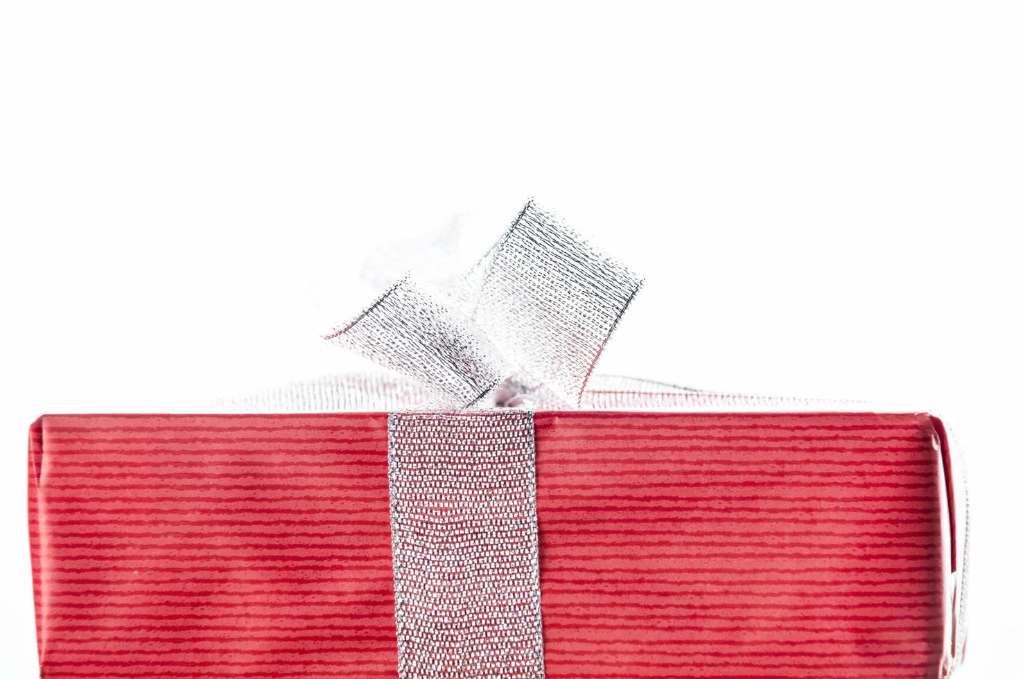 Red gift isolated on white background with copy space photo